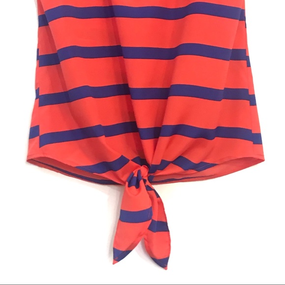 ✨ Nordstrom Striped Tie-Front Crop Tank Top Shirt - Picture 2 of 4